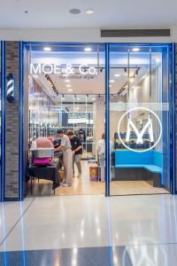 Moe & Co Southland hair salon located at Westfield, Level 2 near Smiggle and Sunglass Hut